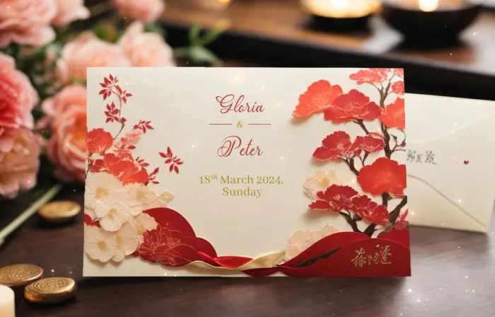 Romantic 3D Floral Wedding Invitation Slideshow